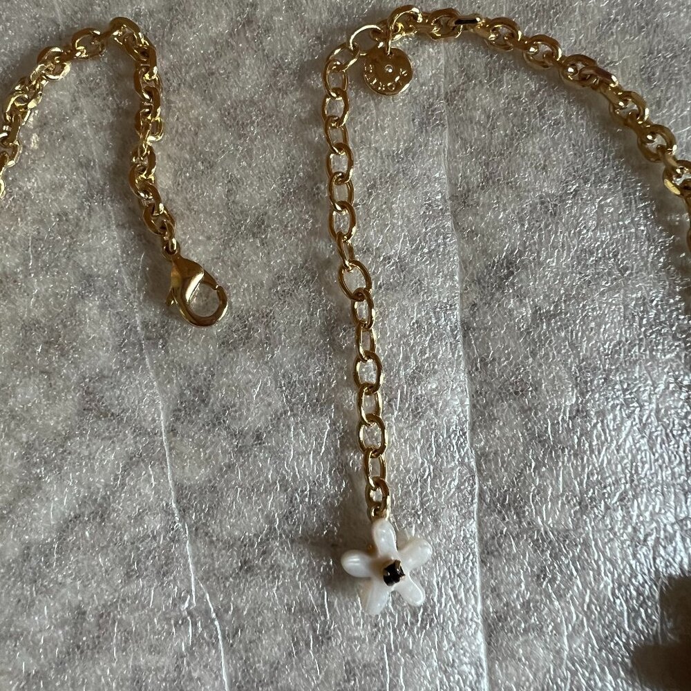 TALBOTS - Black & White Floral Necklace -- Like New - Picture 8 of 12